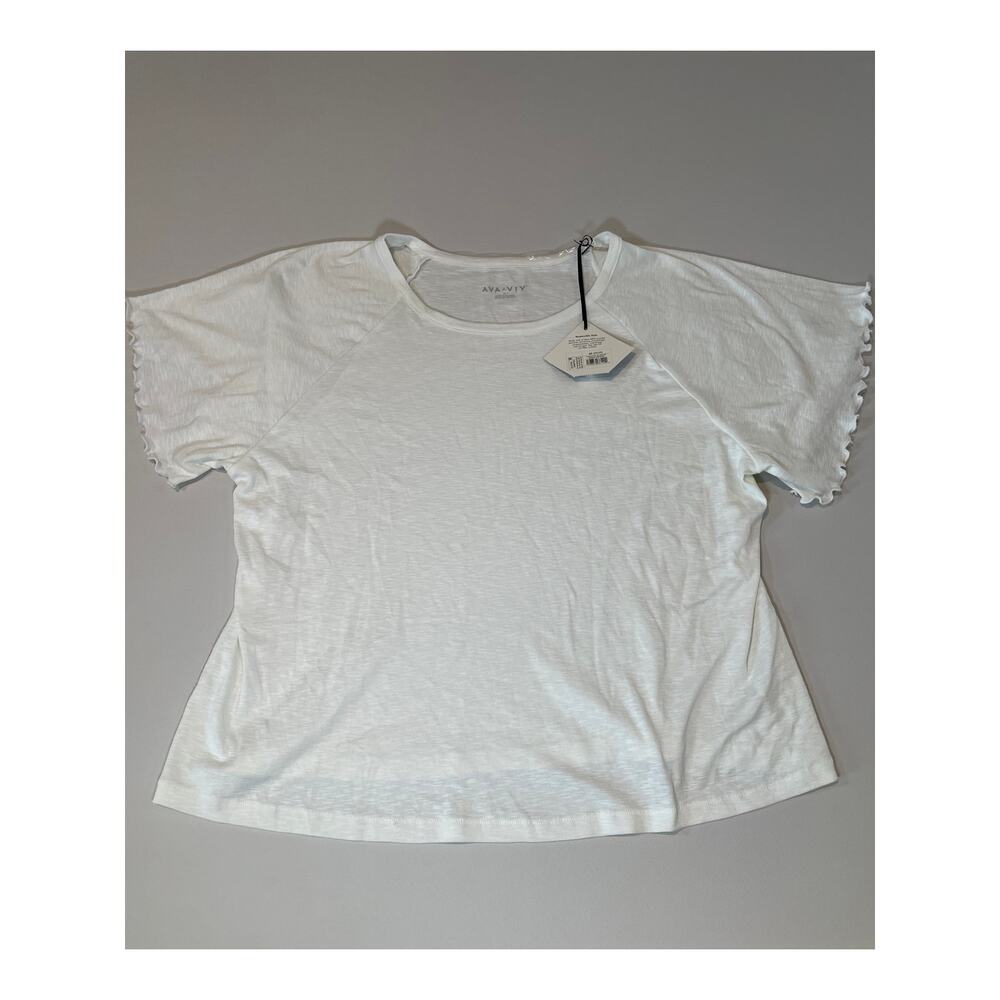 Ava & Viv White Scoop‑Neck Tee NWT Size 2X